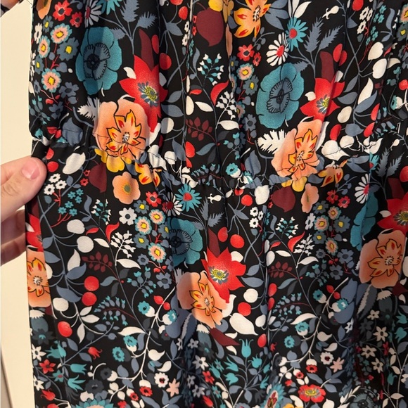 LOFT Black Floral Midi Dress - Picture 2 of 4